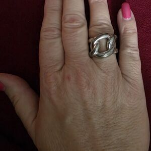 Elegant 925 Sterling Silver Cocktail Ring